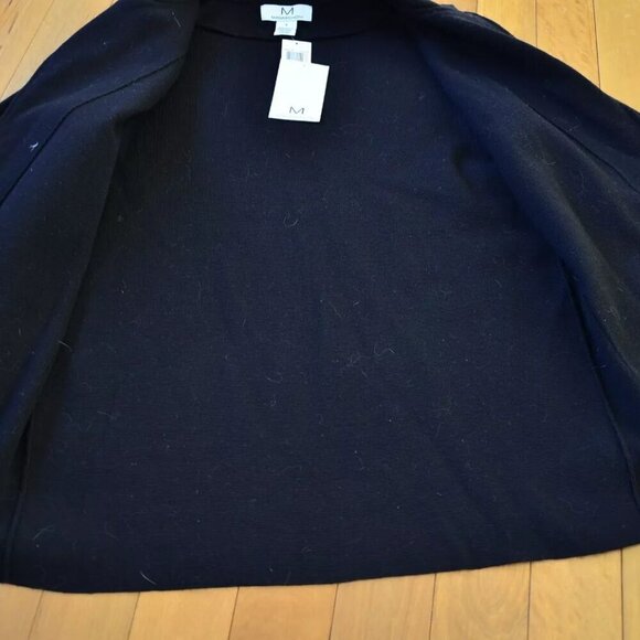 MAGASCHONI Black Open Front Jacket Cardigan Wool Blend Size S NWT Black - Picture 2 of 8